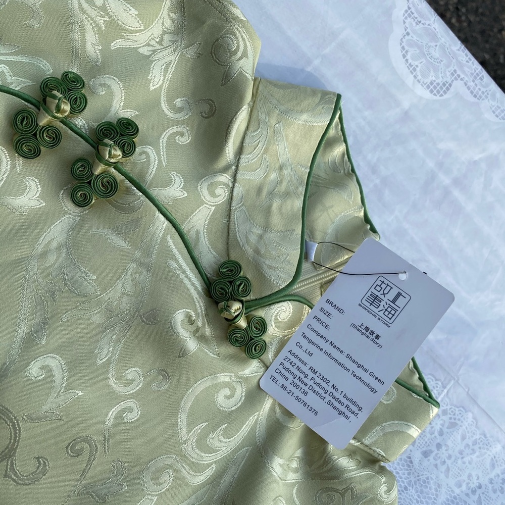 Laogudai Green Silk Chinese Blouse (14/16) - Picture 7 of 10